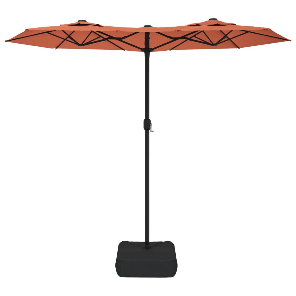 Ombrellone a Doppia Testa Terracotta 316x145 cm | homemem39