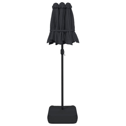 Ombrellone a Doppia Testa Nero 316x145 cm - homemem39