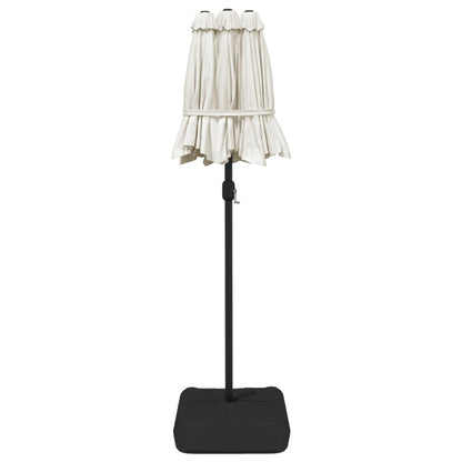Ombrellone a Doppia Testa con LED Bianco Sabbia 316x145 cm - homemem39