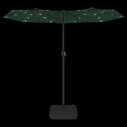 Ombrellone a Doppia Testa con LED Verde 316x145 cm | homemem39