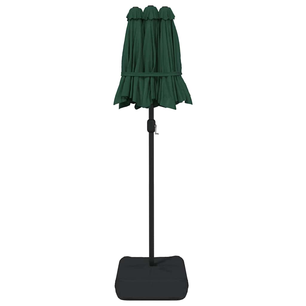 Ombrellone a Doppia Testa con LED Verde 316x145 cm | homemem39