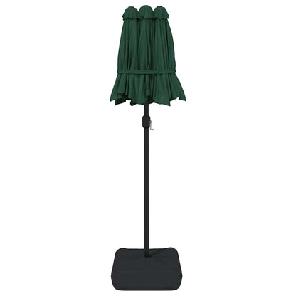 Ombrellone a Doppia Testa con LED Verde 316x145 cm | homemem39
