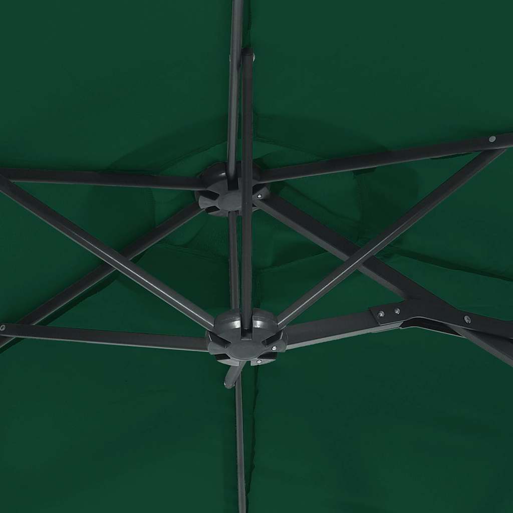 Ombrellone a Doppia Testa con LED Verde 316x145 cm | homemem39