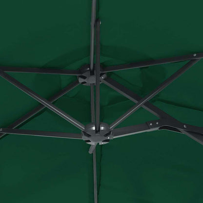 Ombrellone a Doppia Testa con LED Verde 316x145 cm | homemem39