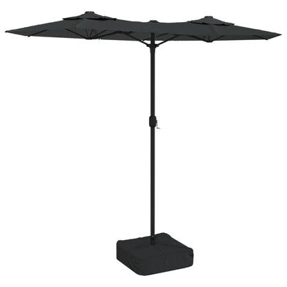 Ombrellone a Doppia Testa con LED Antracite 316x145 cm | homemem39