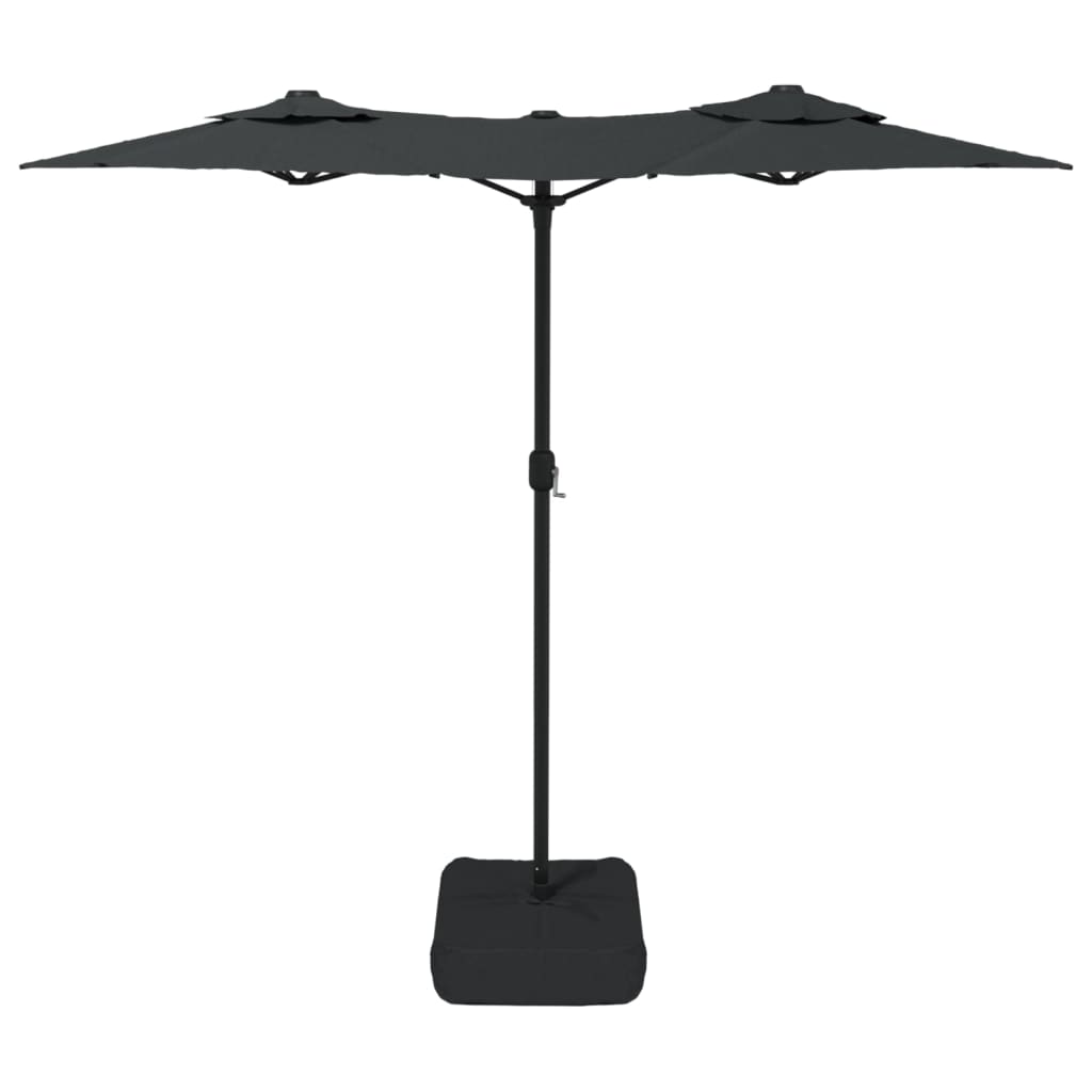 Ombrellone a Doppia Testa con LED Antracite 316x145 cm | homemem39