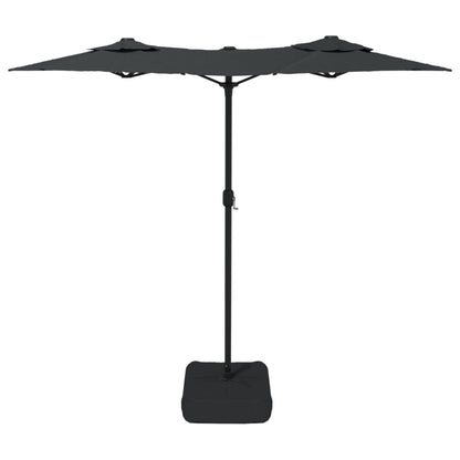 Ombrellone a Doppia Testa con LED Antracite 316x145 cm | homemem39