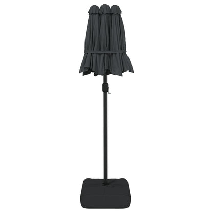 Ombrellone a Doppia Testa con LED Antracite 316x145 cm | homemem39