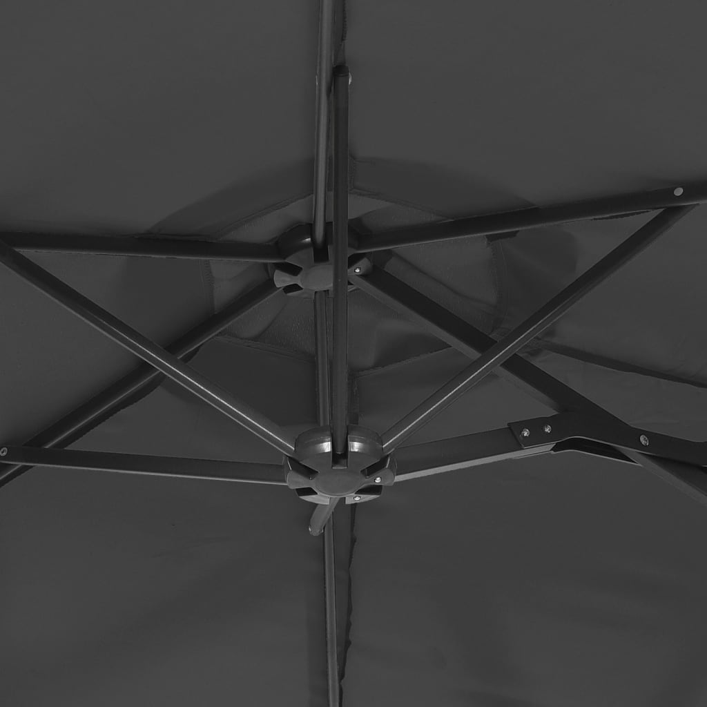 Ombrellone a Doppia Testa con LED Antracite 316x145 cm | homemem39