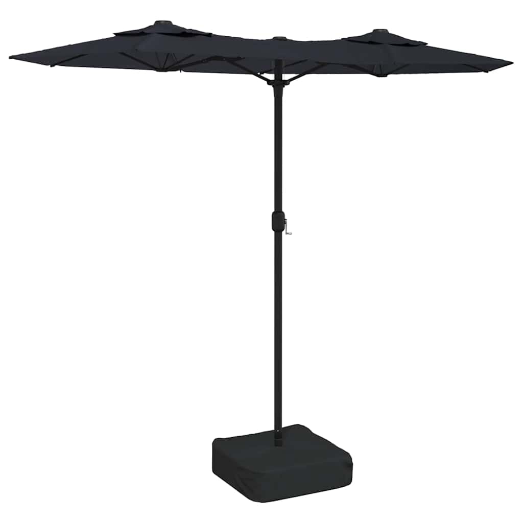 Ombrellone a Doppia Testa con LED Nero 316x145 cm | homemem39