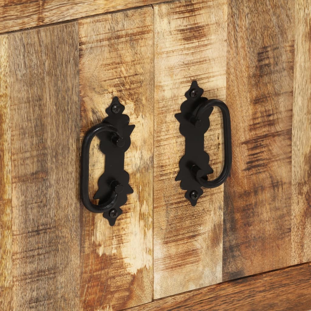 Credenza 80x30x65 cm in Legno Grezzo Massello di Mango - homemem39