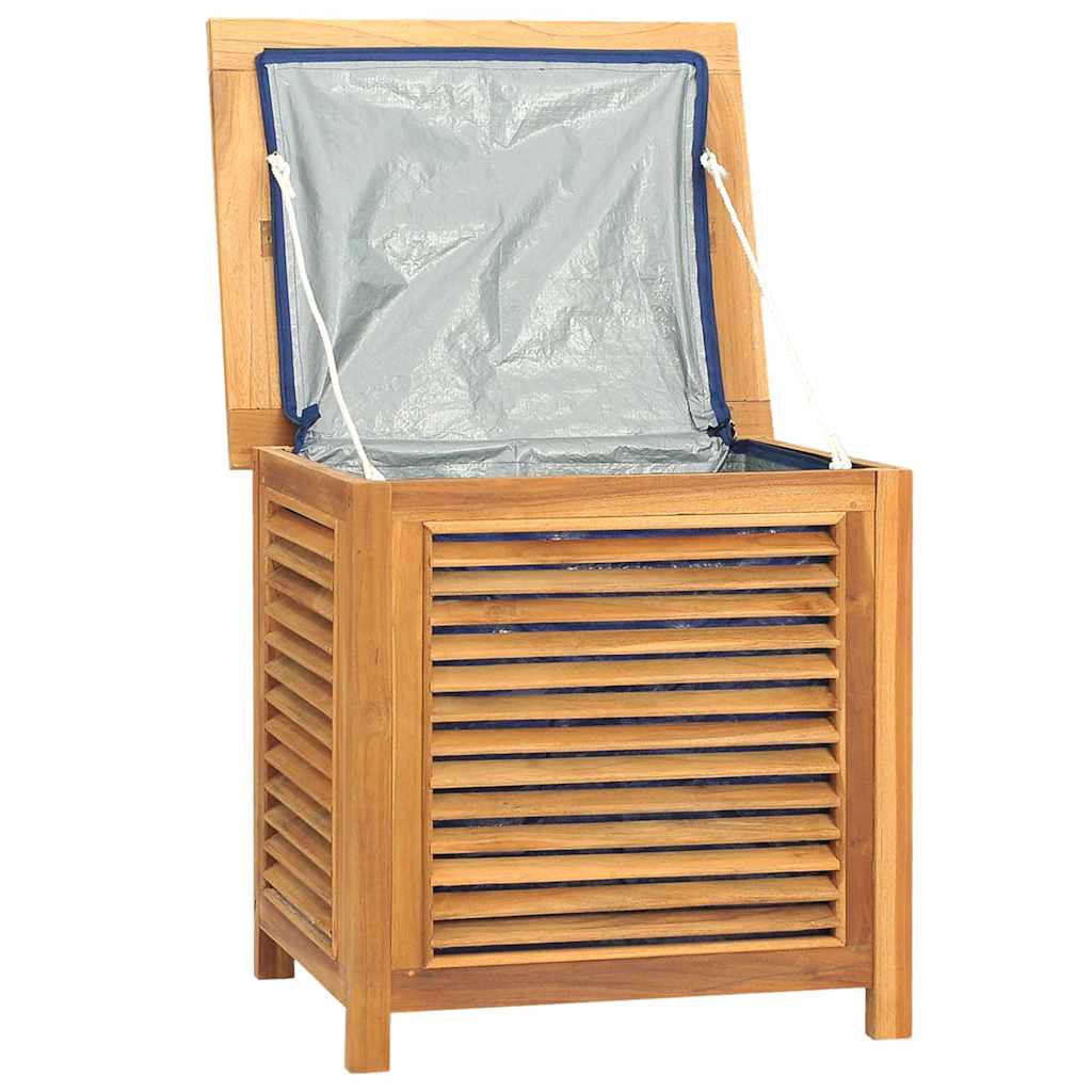 Contenitore Giardino con Borsa 60x50x58cm Legno Massello Teak
