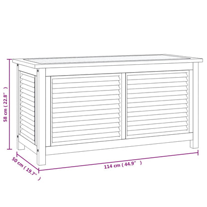 Contenitore Giardino con Borsa 114x50x58cm Legno Massello Teak