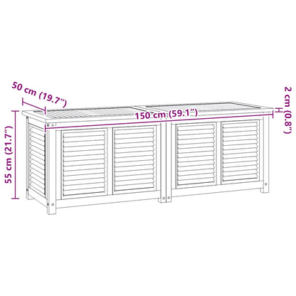 Contenitore Giardino con Borsa 150x50x55 cm Legno Massello Teak