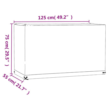 Copertura Mobili Giardino 8 Occhielli 125x55x75 cm Rettangolare