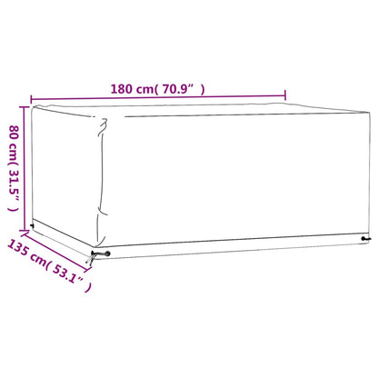 Copertura Mobili Giardino 8 Occhielli 180x135x80cm Rettangolare | homemem39