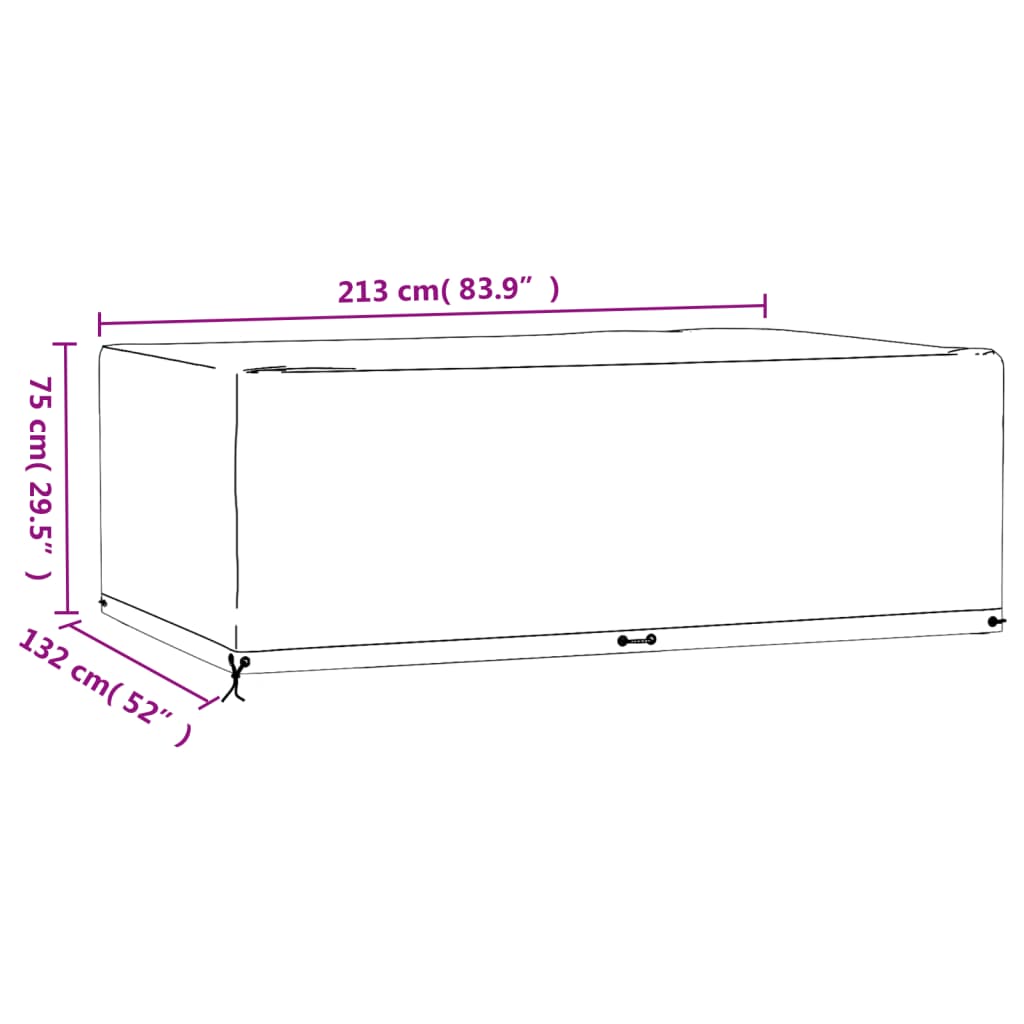 Copertura Mobili Giardino 12 Occhielli 213x132x75 Rettangolare | homemem39