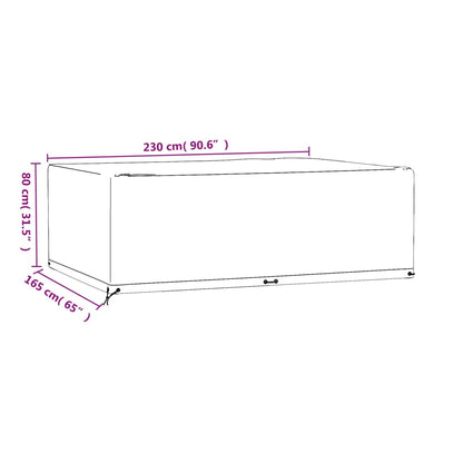 Copertura Mobili Giardino 12 Occhielli 230x165x80 Rettangolare