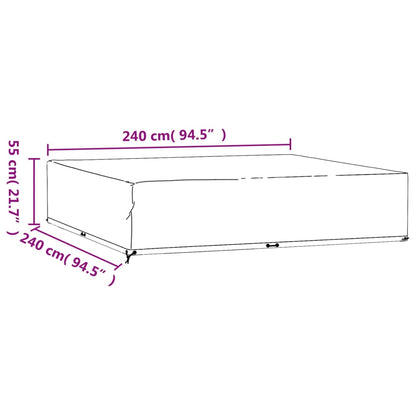 Copertura Mobili da Giardino 16 Occhielli 240x240x55cm Quadrata | homemem39