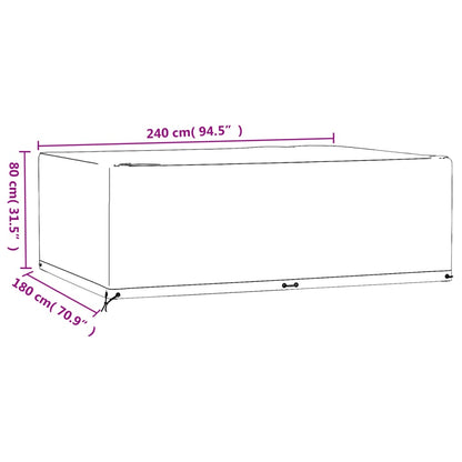 Copertura Mobili Giardino 12 Occhielli 240x180x80 Rettangolare | homemem39