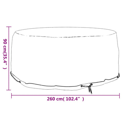 Copertura Mobili da Giardino con 10 Occhielli Ø260x90cm Rotonda | homemem39