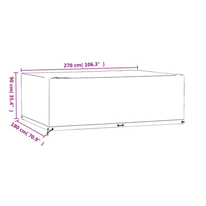 Copertura Mobili Giardino 12 Occhielli 270x180x90 Rettangolare