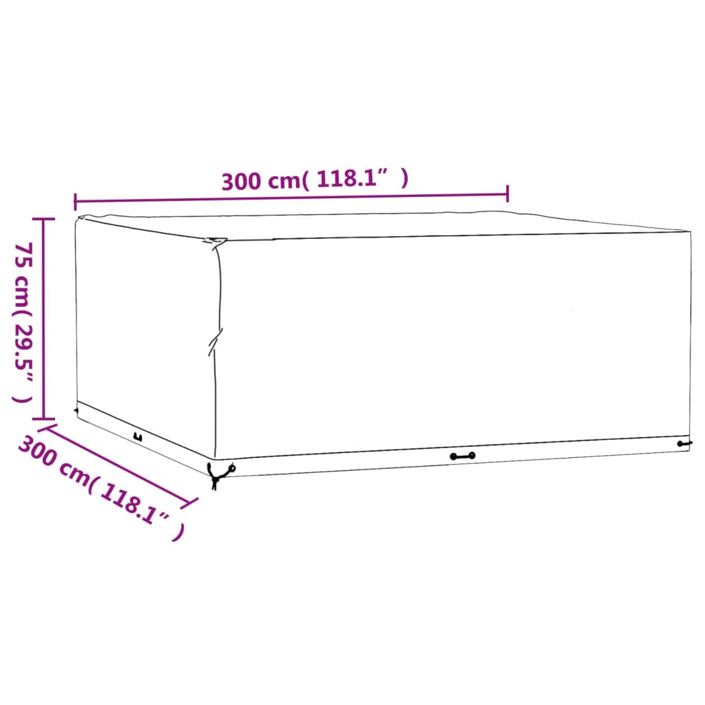 Copertura Mobili da Giardino 16 Occhielli 300x300x75cm Quadrata | homemem39
