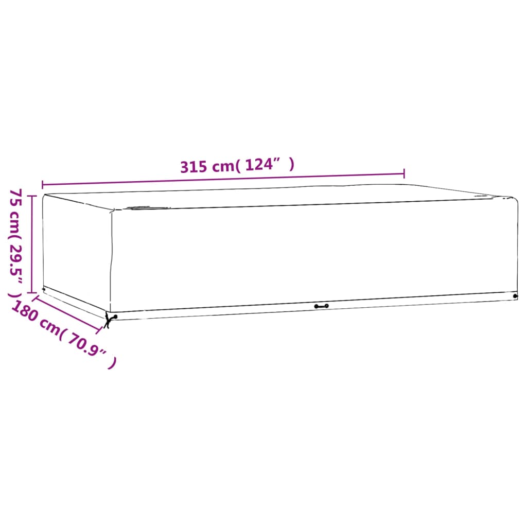 Copertura Mobili Giardino 12 Occhielli 315x180x75 Rettangolare | homemem39