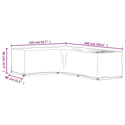 Copertura Mobili da Giardino a L 16 Occhielli 210x260x80 cm | homemem39