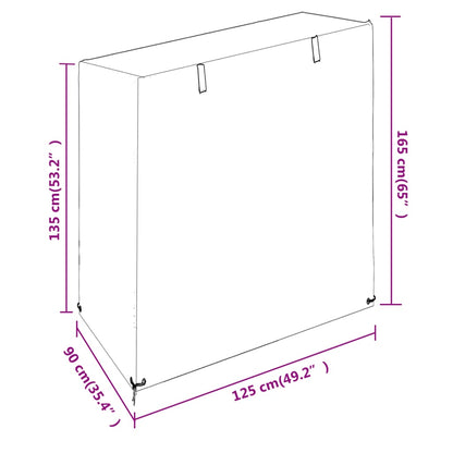 Copri Panca a Dondolo 8 Occhielli 125x90x135/165 cm Polietilene