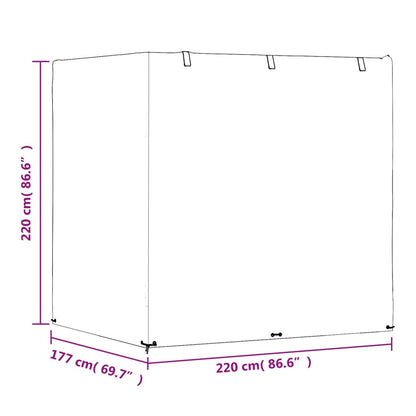 Copri Panca a Dondolo 12 Occhielli 220x177x220 cm Polietilene | homemem39