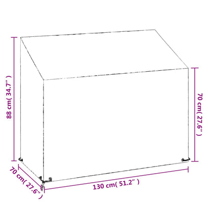 Copri Panca da Giardino 8 Occhielli 130x70x70/88 cm Polietilene | homemem39