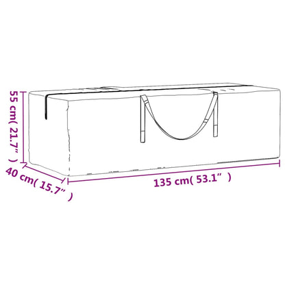 Borsa Porta Cuscini da Giardino Nera 135x40x55 cm Polietilene | homemem39