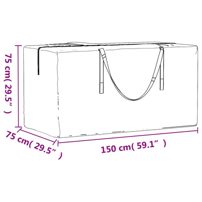 Borsa Porta Cuscini da Giardino Nera 150x75x75 cm Polietilene | homemem39