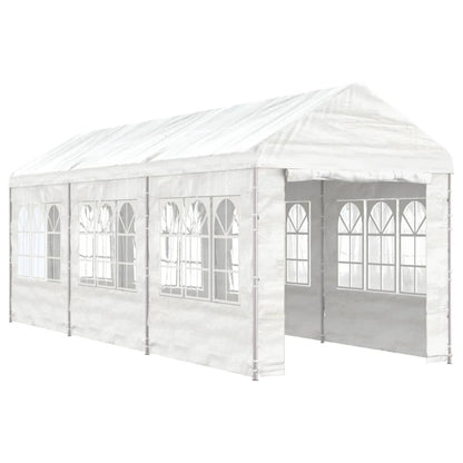 Gazebo con Tetto Bianco 6,69x2,28x2,69 m in Polietilene - homemem39