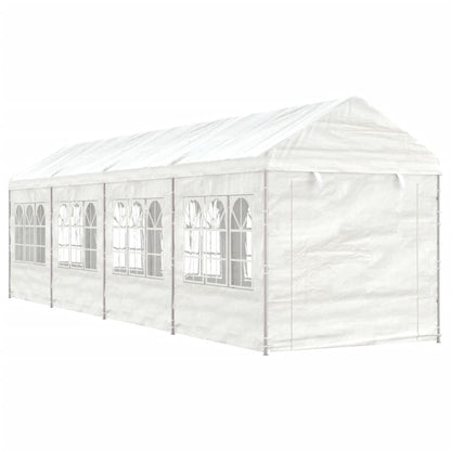Gazebo con Tetto Bianco 8,92x2,28x2,69 m in Polietilene - homemem39