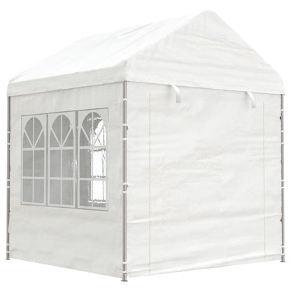 Gazebo con Tetto Bianco 8,92x2,28x2,69 m in Polietilene - homemem39