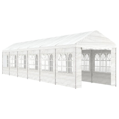 Gazebo con Tetto Bianco 13,38x2,28x2,69 m in Polietilene - homemem39