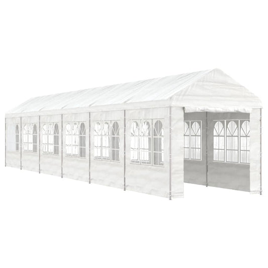 Gazebo con Tetto Bianco 13,38x2,28x2,69 m in Polietilene - homemem39
