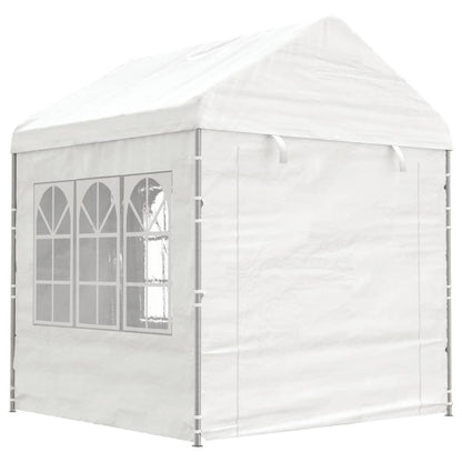 Gazebo con Tetto Bianco 13,38x2,28x2,69 m in Polietilene - homemem39