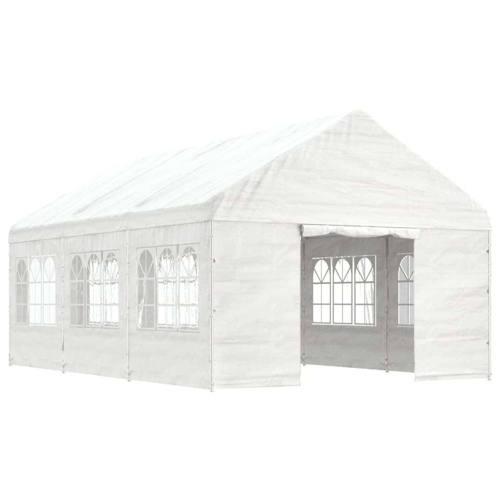Gazebo con Tetto Bianco 6,69x4,08x3,22 m in Polietilene | homemem39