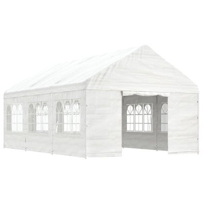 Gazebo con Tetto Bianco 6,69x4,08x3,22 m in Polietilene | homemem39