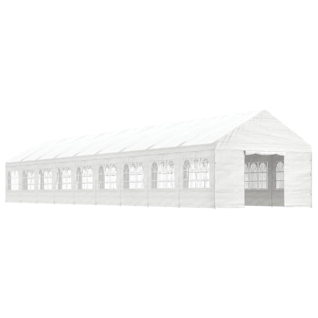 Gazebo con Tetto Bianco 20,07x4,08x3,22 m in Polietilene | homemem39