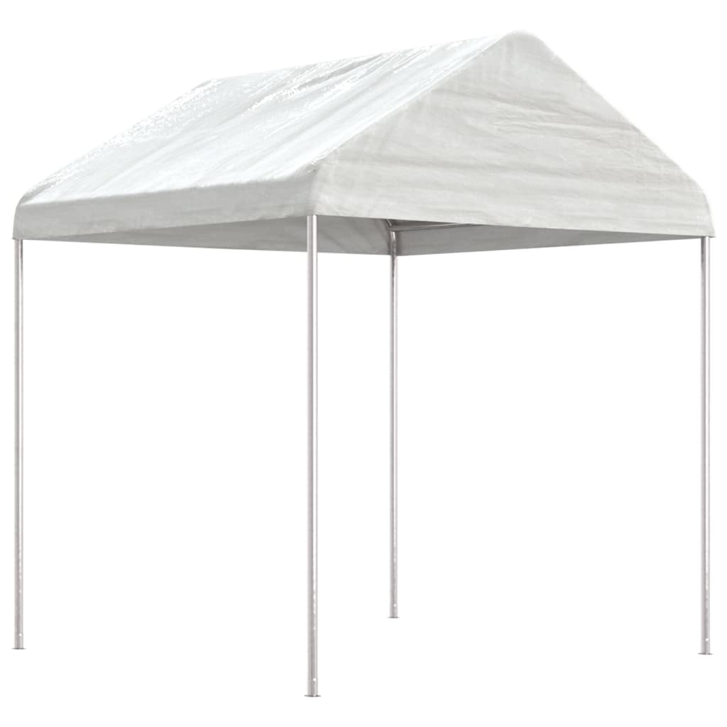 Gazebo con Tetto Bianco 15,61x2,28x2,69 m in Polietilene - homemem39