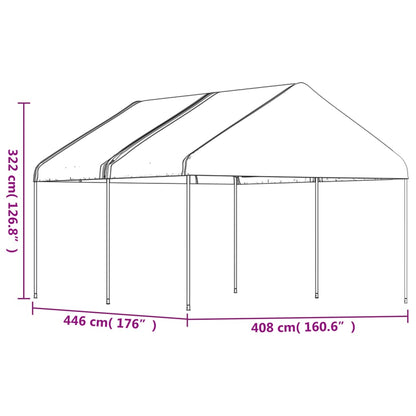 Gazebo con Tetto Bianco 4,46x4,08x3,22 m in Polietilene | homemem39