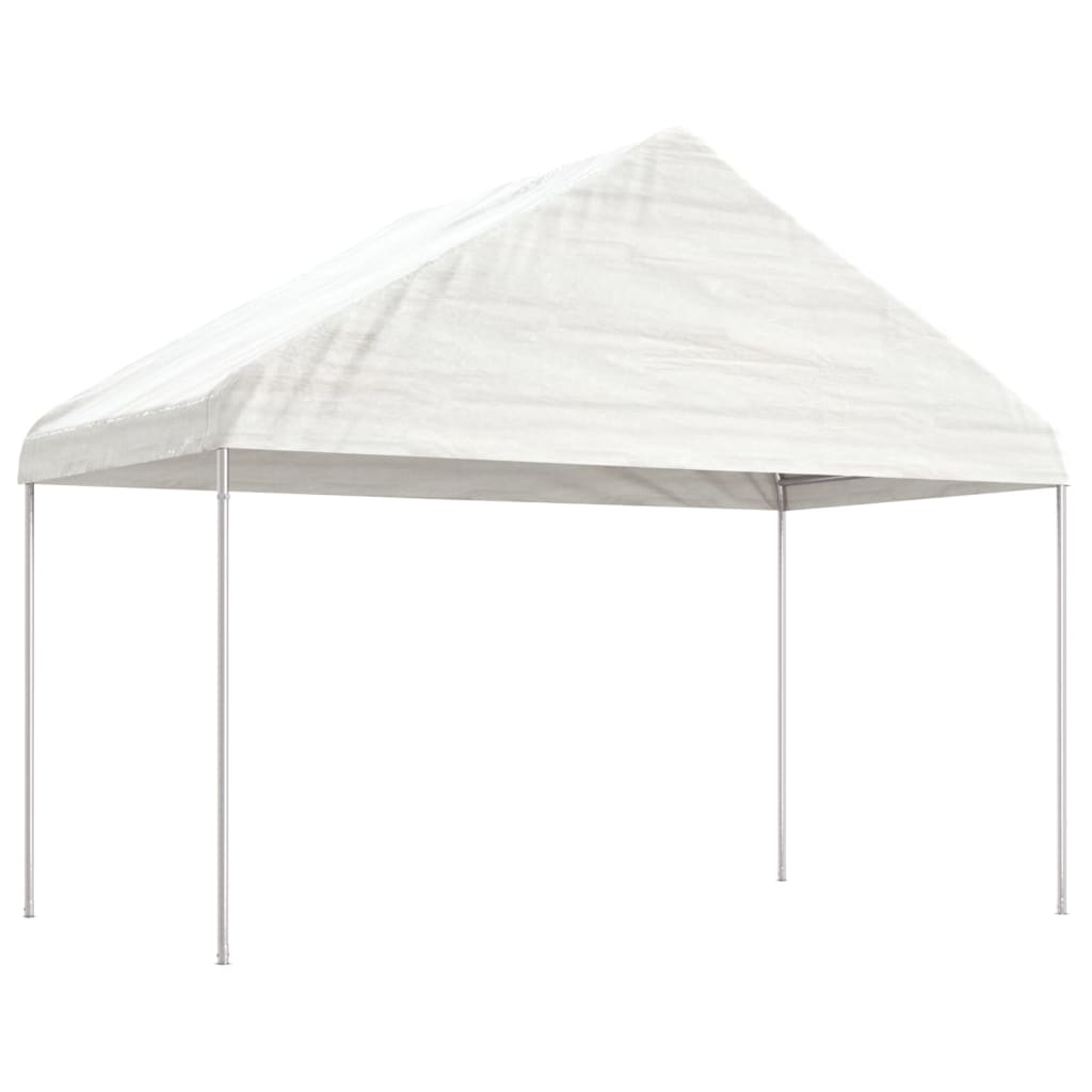 Gazebo con Tetto Bianco 8,92x4,08x3,22 m in Polietilene | homemem39