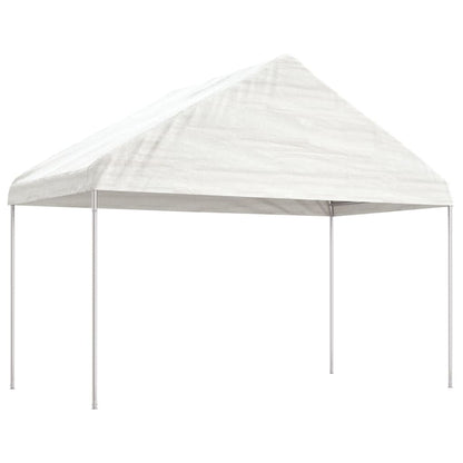 Gazebo con Tetto Bianco 8,92x4,08x3,22 m in Polietilene | homemem39