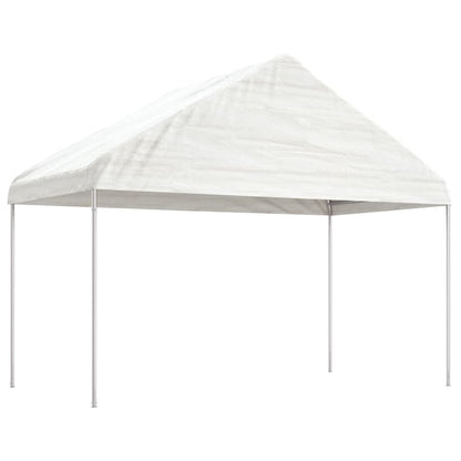 Gazebo con Tetto Bianco 13,38x4,08x3,22 m in Polietilene | homemem39