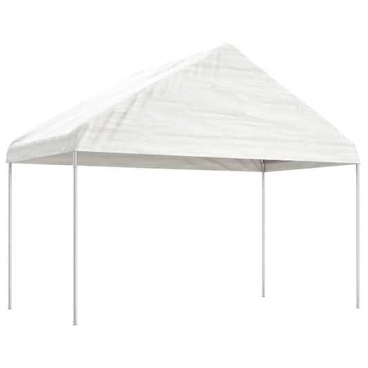 Gazebo con Tetto Bianco 13,38x4,08x3,22 m in Polietilene | homemem39