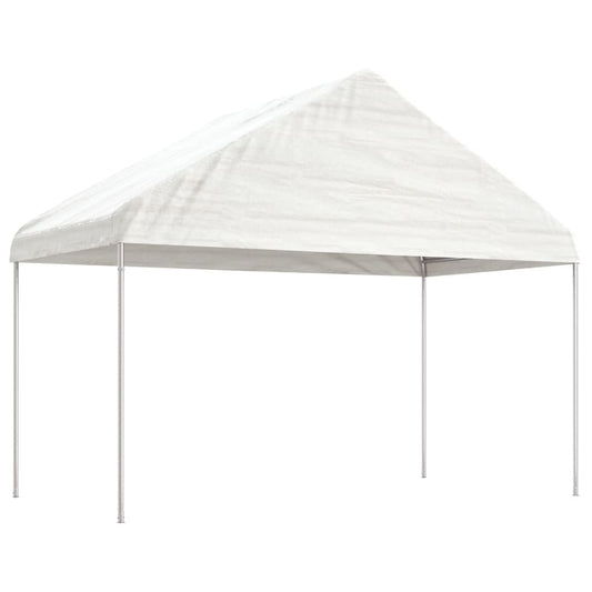 Gazebo con Tetto Bianco 15,61x4,08x3,22 m in Polietilene | homemem39